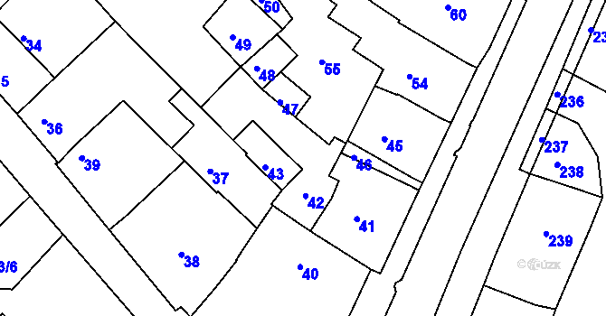 Parcela st. 42 v KÚ Moravský Písek, Katastrální mapa