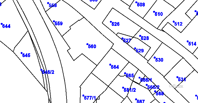 Parcela st. 562 v KÚ Moravský Písek, Katastrální mapa