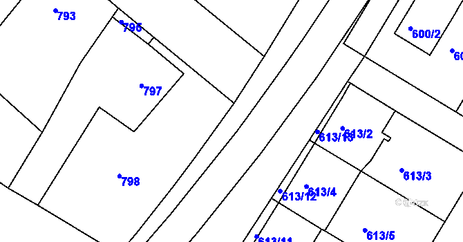 Parcela st. 624/2 v KÚ Moravský Písek, Katastrální mapa