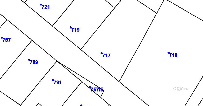Parcela st. 717 v KÚ Moravský Písek, Katastrální mapa