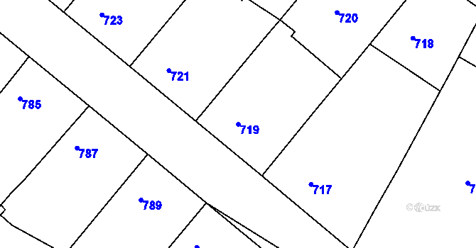 Parcela st. 719 v KÚ Moravský Písek, Katastrální mapa