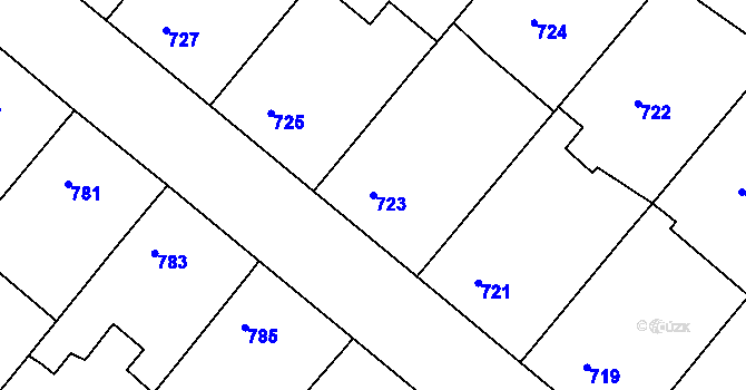 Parcela st. 723 v KÚ Moravský Písek, Katastrální mapa