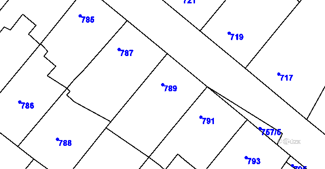 Parcela st. 789 v KÚ Moravský Písek, Katastrální mapa