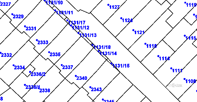 Parcela st. 1131/14 v KÚ Moravský Písek, Katastrální mapa