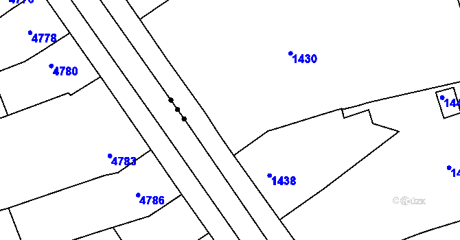 Parcela st. 1434 v KÚ Moravský Písek, Katastrální mapa