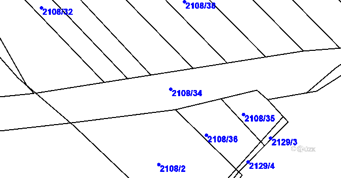 Parcela st. 2108/34 v KÚ Moravský Písek, Katastrální mapa