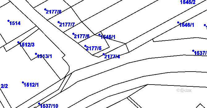 Parcela st. 2177/4 v KÚ Moravský Písek, Katastrální mapa