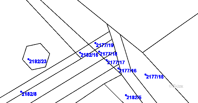 Parcela st. 2177/18 v KÚ Moravský Písek, Katastrální mapa