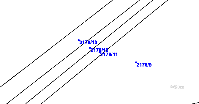 Parcela st. 2178/11 v KÚ Moravský Písek, Katastrální mapa