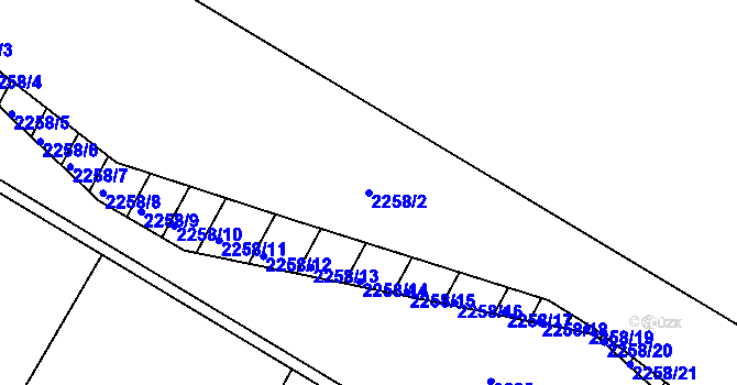 Parcela st. 2258/2 v KÚ Moravský Písek, Katastrální mapa