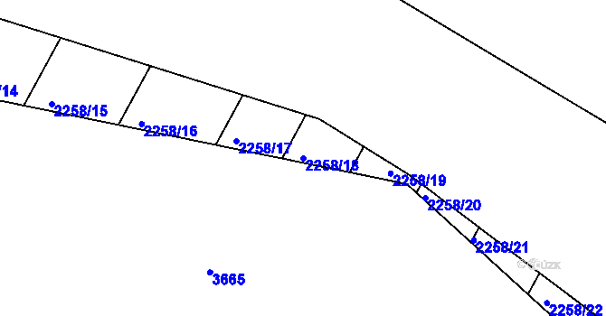 Parcela st. 2258/18 v KÚ Moravský Písek, Katastrální mapa