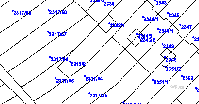 Parcela st. 2317/34 v KÚ Moravský Písek, Katastrální mapa