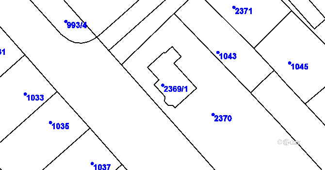 Parcela st. 2369/1 v KÚ Moravský Písek, Katastrální mapa