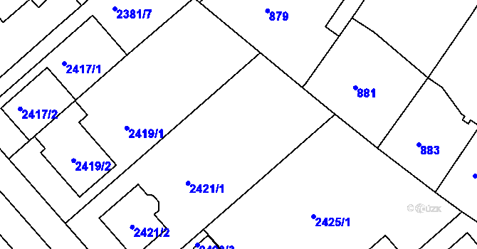 Parcela st. 2381/6 v KÚ Moravský Písek, Katastrální mapa