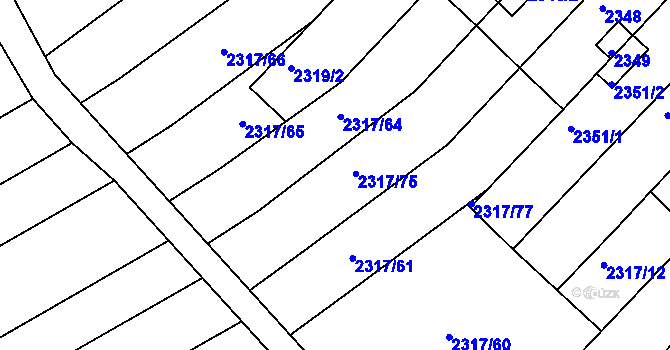 Parcela st. 2317/63 v KÚ Moravský Písek, Katastrální mapa