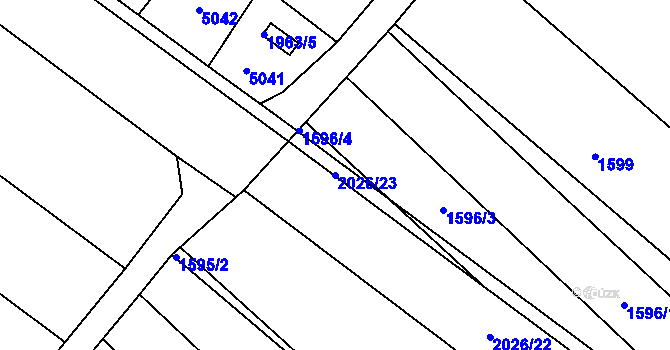 Parcela st. 2026/23 v KÚ Moravský Písek, Katastrální mapa