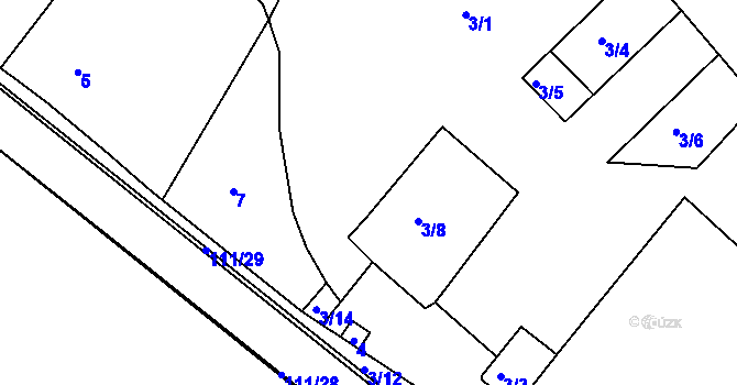 Parcela st. 3/13 v KÚ Moravský Písek, Katastrální mapa