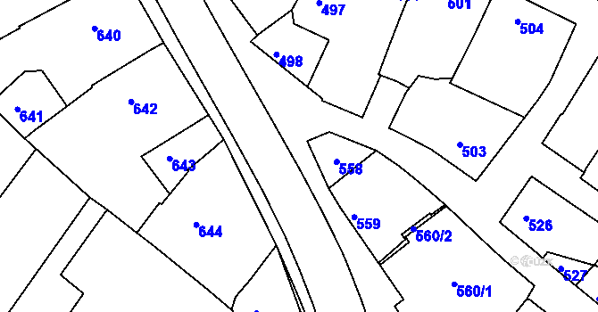 Parcela st. 111/21 v KÚ Moravský Písek, Katastrální mapa