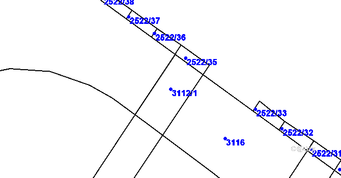Parcela st. 3112/1 v KÚ Moravský Písek, Katastrální mapa