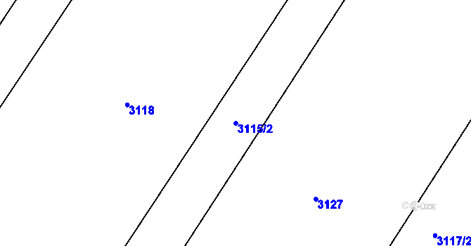 Parcela st. 3115/2 v KÚ Moravský Písek, Katastrální mapa