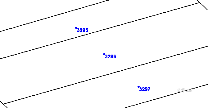 Parcela st. 3296 v KÚ Moravský Písek, Katastrální mapa