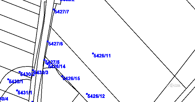 Parcela st. 3443 v KÚ Moravský Písek, Katastrální mapa