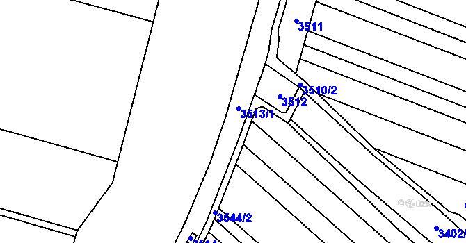 Parcela st. 3513 v KÚ Moravský Písek, Katastrální mapa