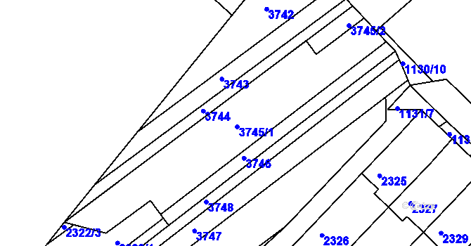 Parcela st. 3745 v KÚ Moravský Písek, Katastrální mapa