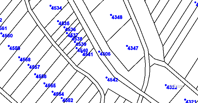 Parcela st. 4506 v KÚ Moravský Písek, Katastrální mapa