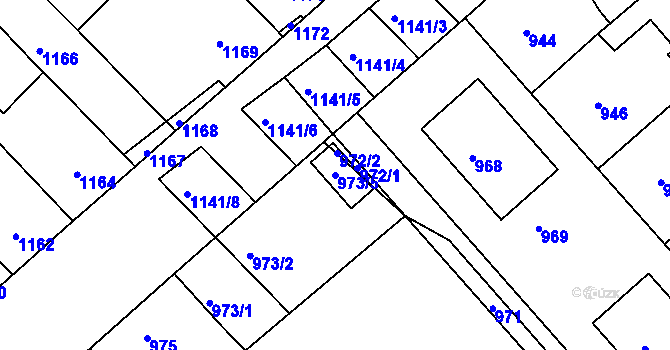 Parcela st. 973/5 v KÚ Moravský Písek, Katastrální mapa
