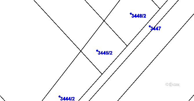 Parcela st. 3445/2 v KÚ Moravský Písek, Katastrální mapa