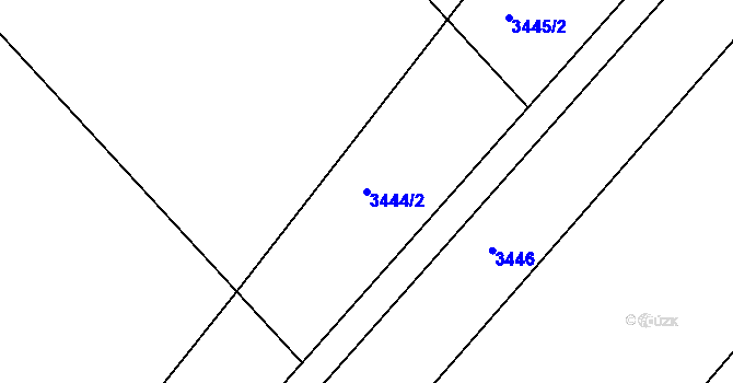 Parcela st. 3444/2 v KÚ Moravský Písek, Katastrální mapa