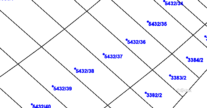 Parcela st. 5432/37 v KÚ Moravský Písek, Katastrální mapa