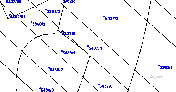 Parcela st. 5437/4 v KÚ Moravský Písek, Katastrální mapa