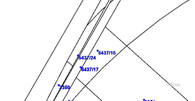 Parcela st. 5437/15 v KÚ Moravský Písek, Katastrální mapa