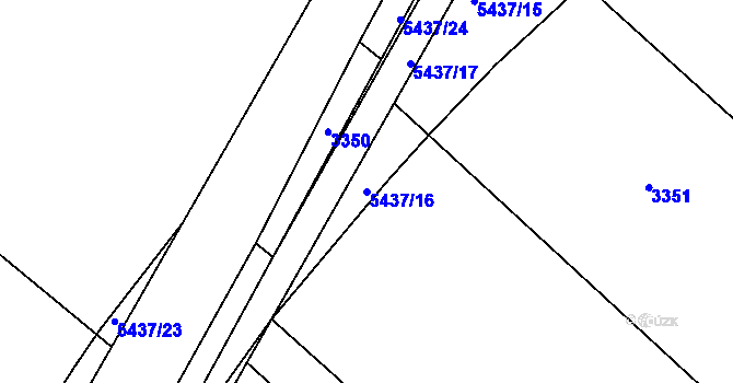 Parcela st. 5437/16 v KÚ Moravský Písek, Katastrální mapa