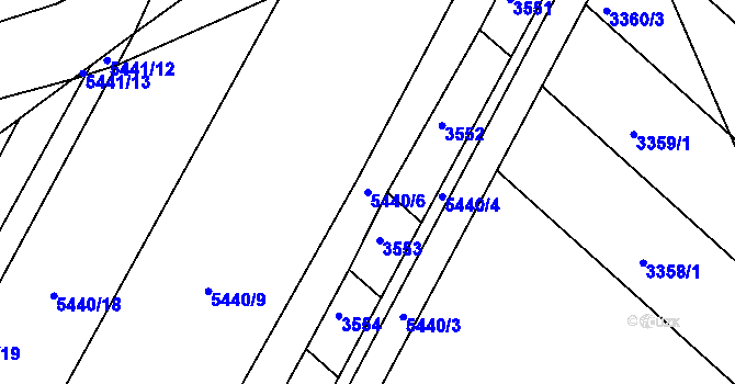Parcela st. 5440/6 v KÚ Moravský Písek, Katastrální mapa