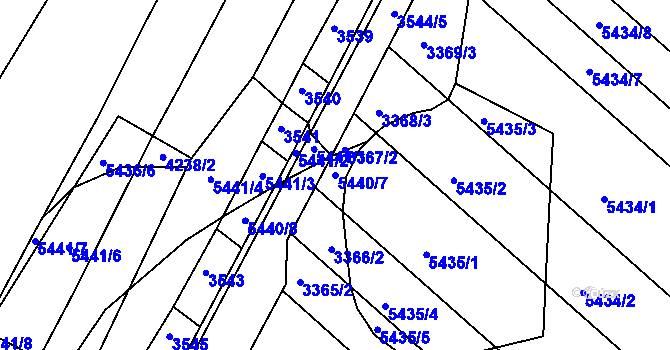 Parcela st. 5440/7 v KÚ Moravský Písek, Katastrální mapa