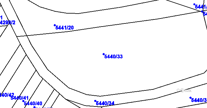 Parcela st. 5440/33 v KÚ Moravský Písek, Katastrální mapa