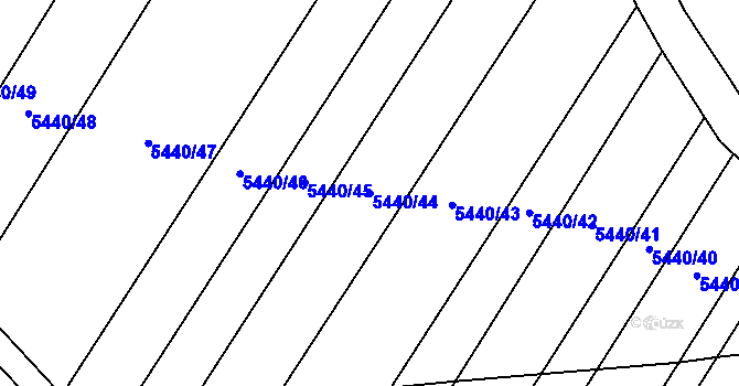 Parcela st. 5440/44 v KÚ Moravský Písek, Katastrální mapa