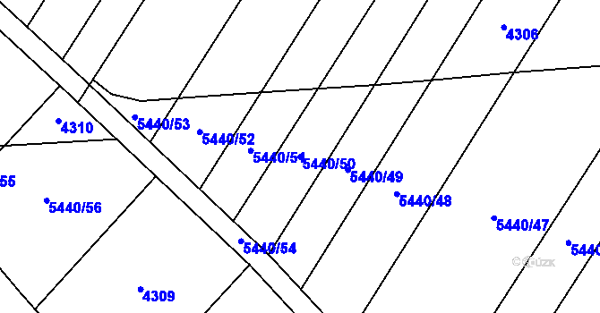 Parcela st. 5440/50 v KÚ Moravský Písek, Katastrální mapa