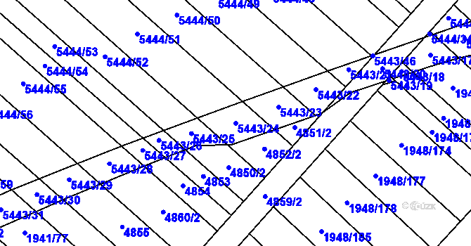 Parcela st. 5443/24 v KÚ Moravský Písek, Katastrální mapa