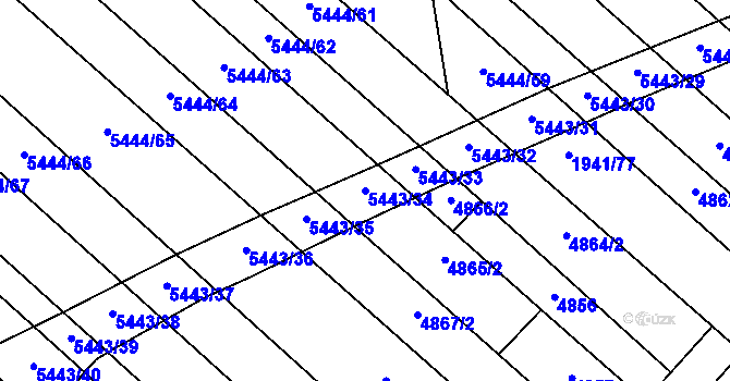 Parcela st. 5443/34 v KÚ Moravský Písek, Katastrální mapa