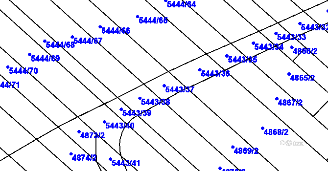 Parcela st. 5443/37 v KÚ Moravský Písek, Katastrální mapa