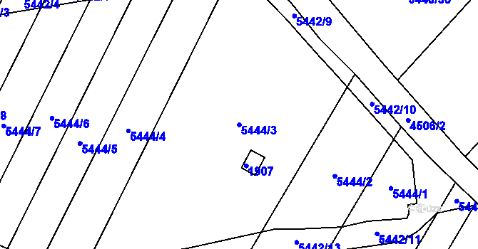 Parcela st. 5444/3 v KÚ Moravský Písek, Katastrální mapa