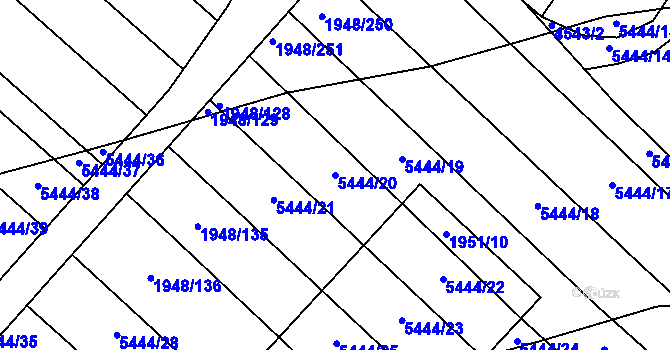 Parcela st. 5444/20 v KÚ Moravský Písek, Katastrální mapa