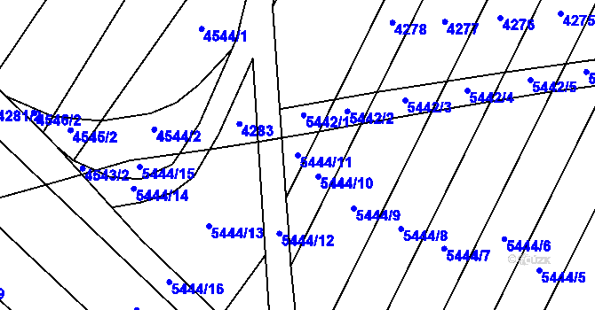 Parcela st. 5444/11 v KÚ Moravský Písek, Katastrální mapa