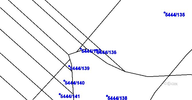 Parcela st. 5444/136 v KÚ Moravský Písek, Katastrální mapa