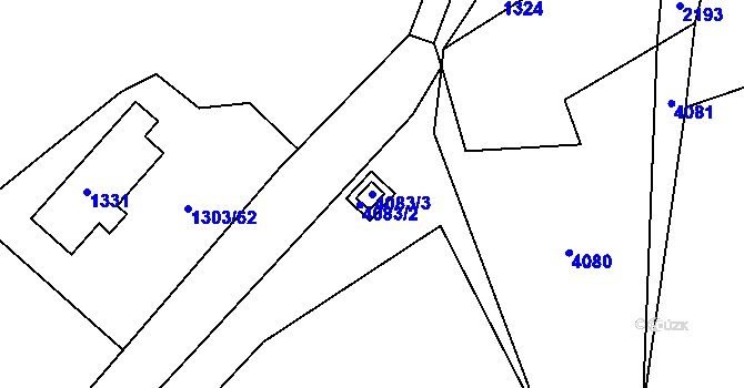 Parcela st. 4083/3 v KÚ Moravský Písek, Katastrální mapa