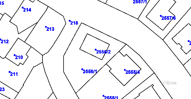 Parcela st. 2556/2 v KÚ Moravský Písek, Katastrální mapa